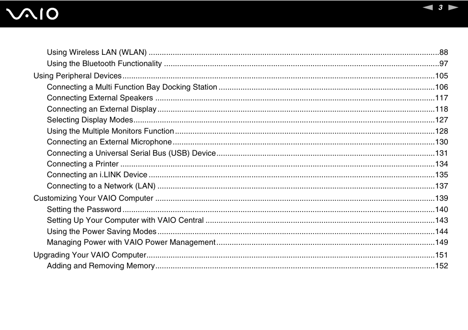 Sony VGN-FE780G User Manual | Page 3 / 236