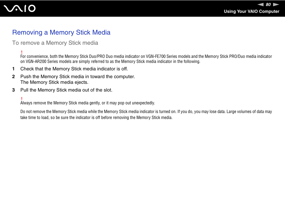 Sony VGN-FE780G User Manual | Page 80 / 236