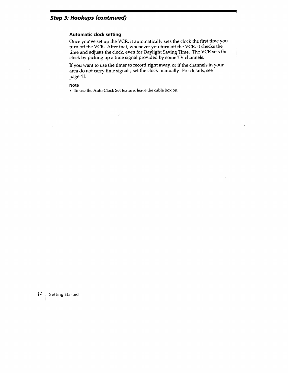 Automatic clock setting | Sony SLV-779HF User Manual | Page 14 / 100