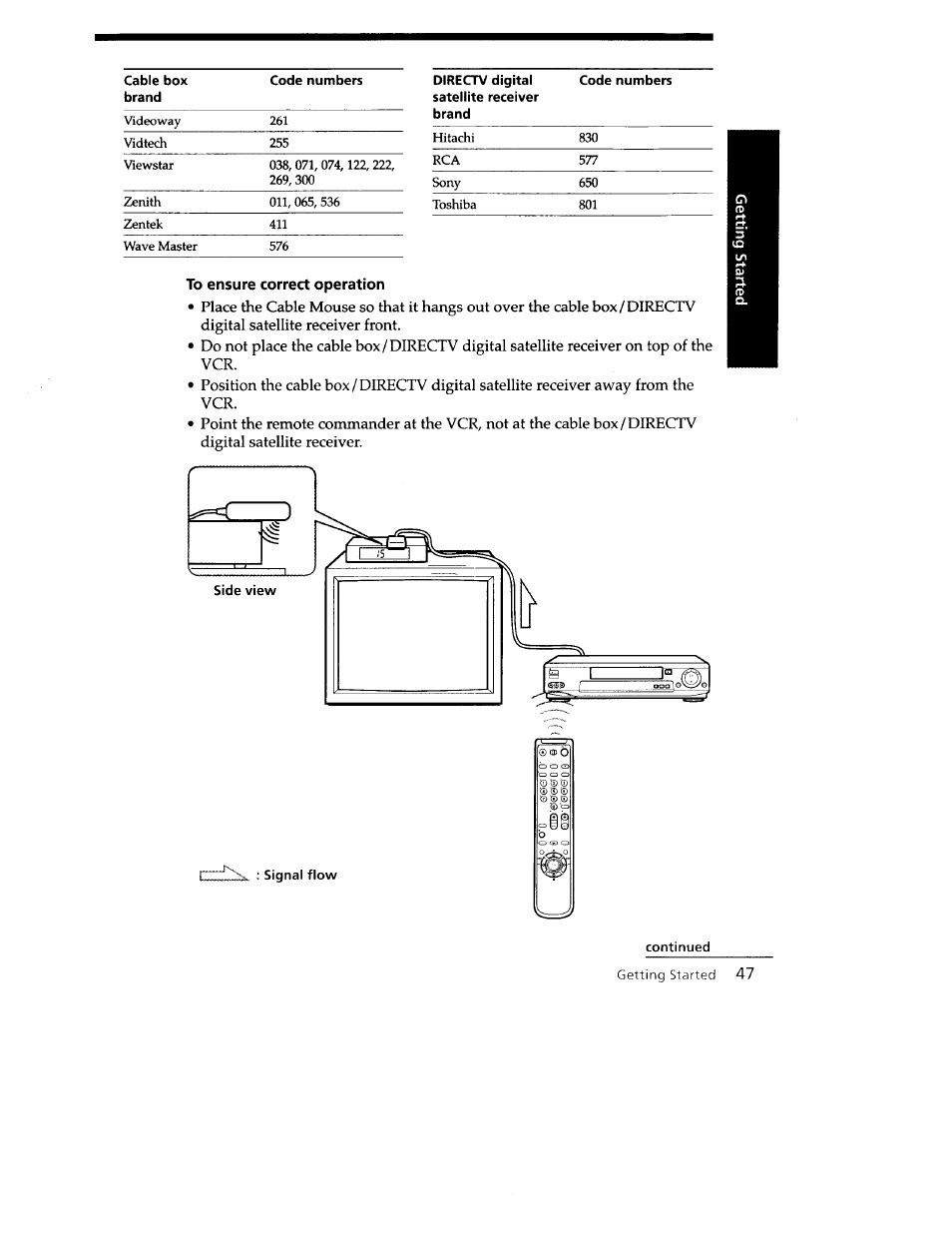 To ensure correct operation | Sony SLV-779HF User Manual | Page 47 / 100