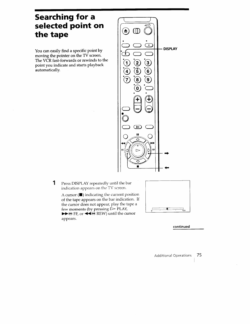 Searching for a selected point on the tape | Sony SLV-779HF User Manual | Page 75 / 100