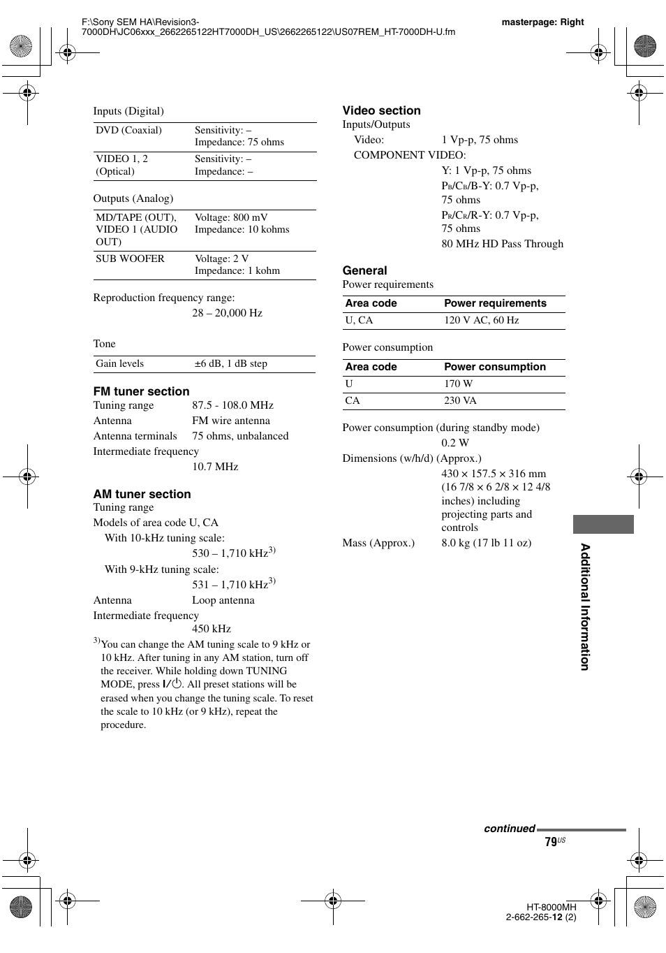 Sony HT-7000DH User Manual | Page 79 / 84