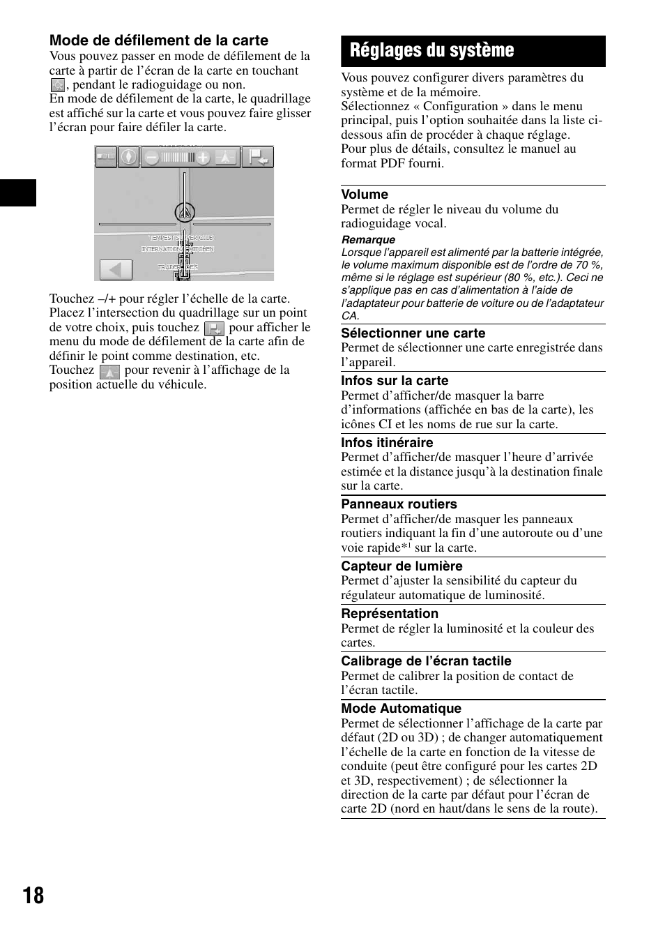 Réglages du système | Sony NV-U70 User Manual | Page 38 / 68