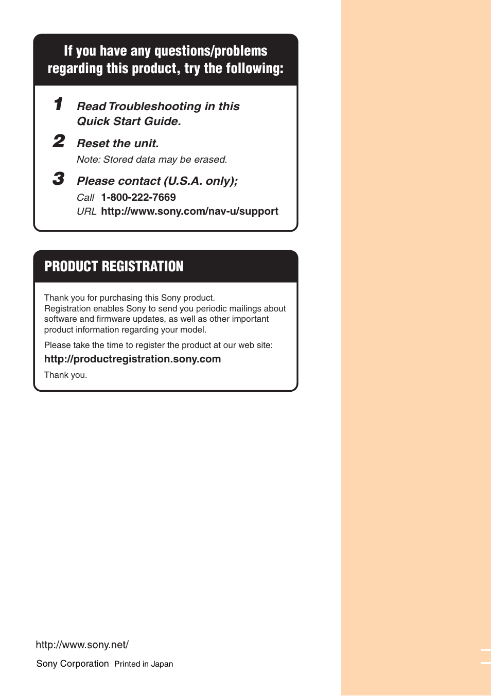 Product registration | Sony NV-U70 User Manual | Page 68 / 68
