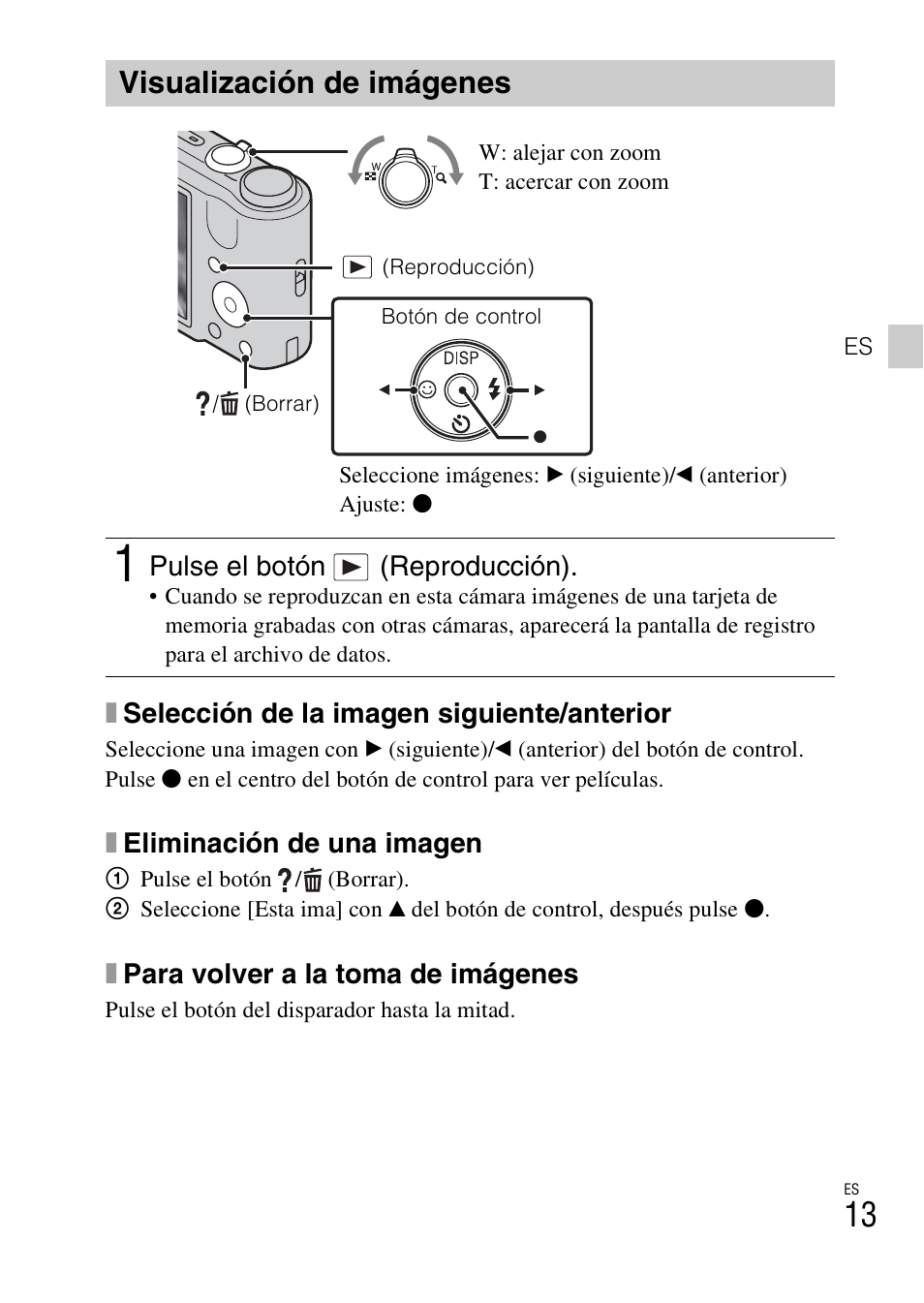 Visualización de imágenes | Sony DSC-H70 User Manual | Page 35 / 48