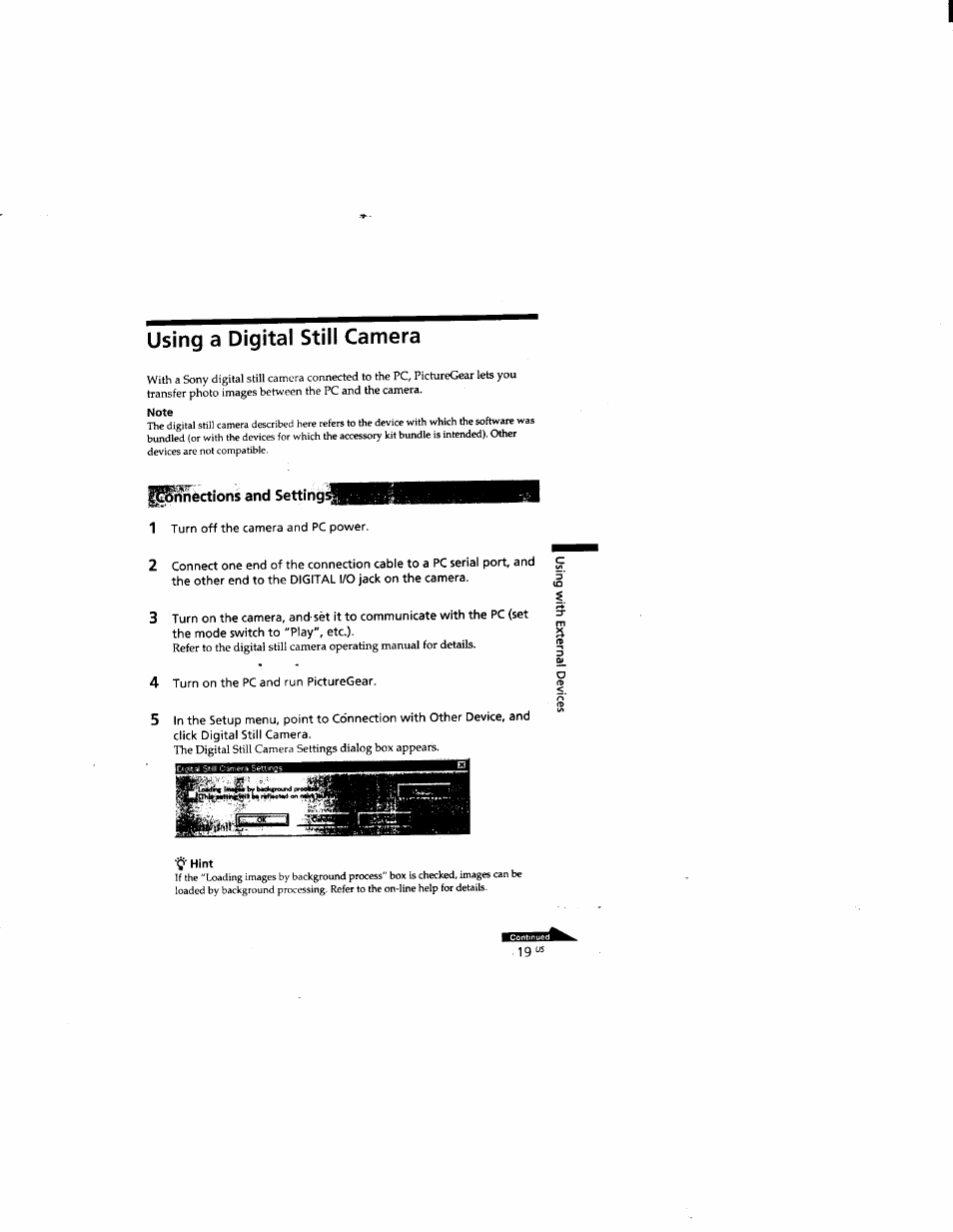 Using a digital still camera | Sony DCR-TRV510 User Manual | Page 127 / 136