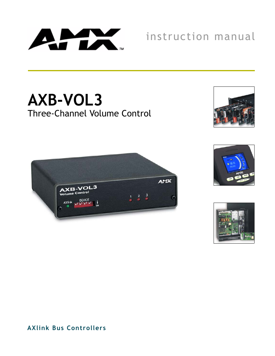 AMX AXB-VOL3 User Manual | 12 pages