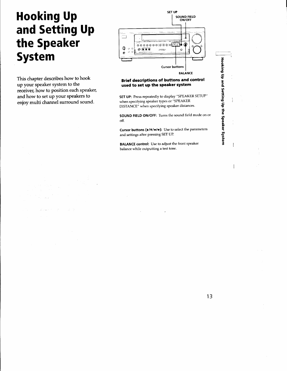 Hooking up and setting up the speaker system | Sony STR-DA333ES User Manual | Page 13 / 52