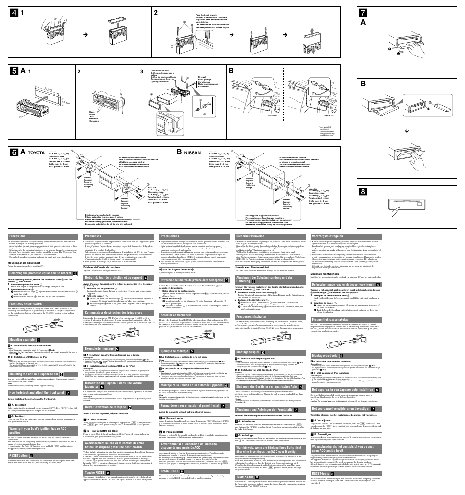 Ab 1 2, Toyota, Nissan | Sony CDX-M60UI User Manual | Page 2 / 2