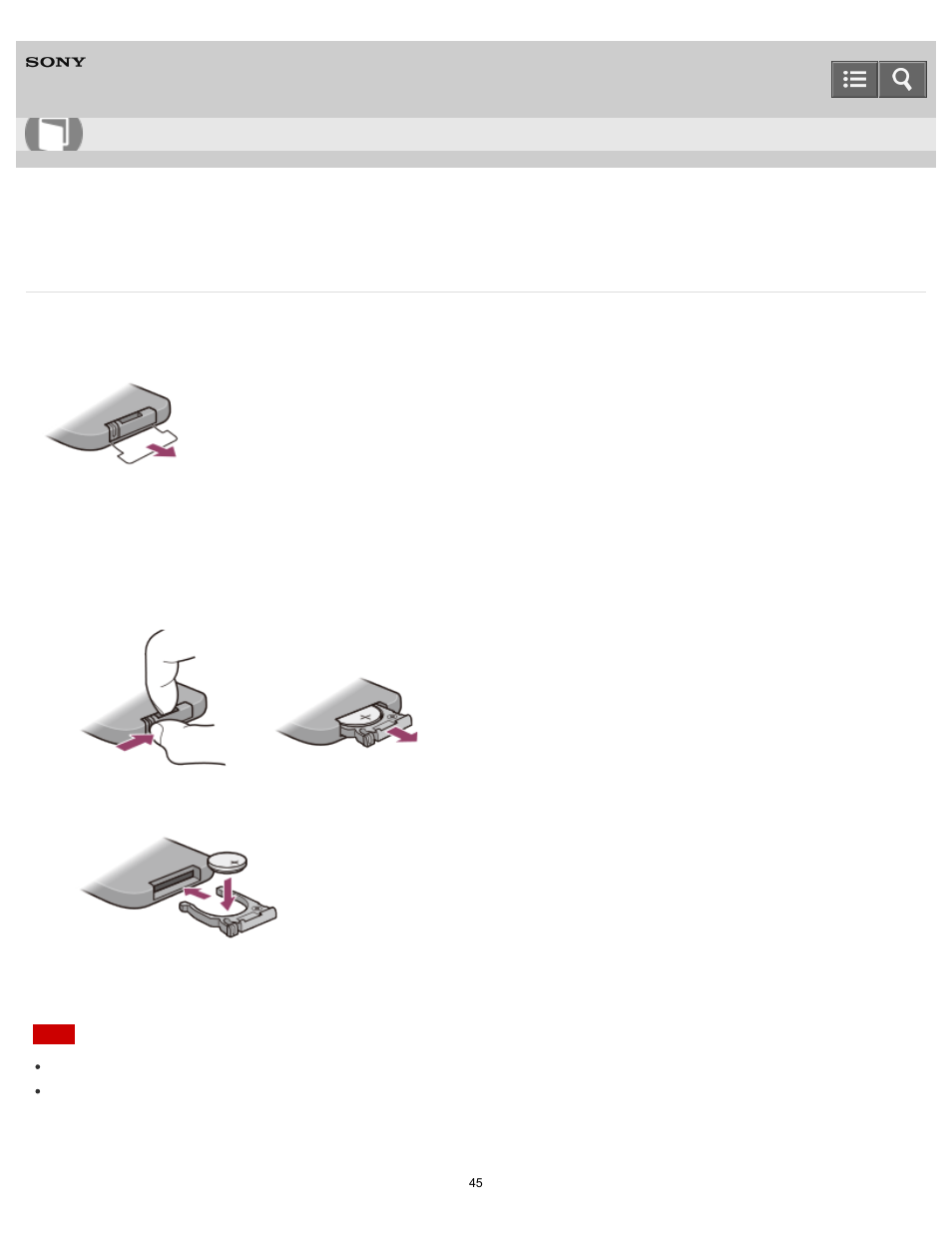 Preparing the remote control, Help guide | Sony UDA-1 User Manual | Page 45 / 79