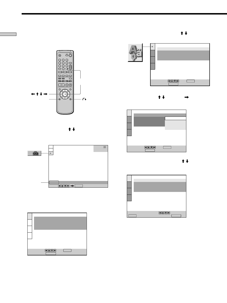 Selecting the language for the on-screen display, Selecting the language for the on-screen, Display 14 | Sony DAV-L8000 User Manual | Page 14 / 68