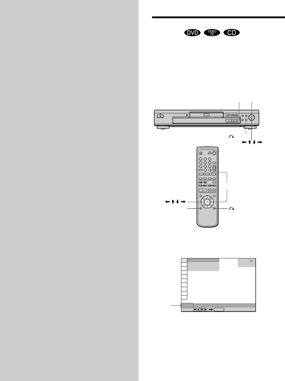 Using various functions with the control menu, Using the control menu, Using the control menu display 24 | Using the control menu display | Sony DAV-L8000 User Manual | Page 24 / 68