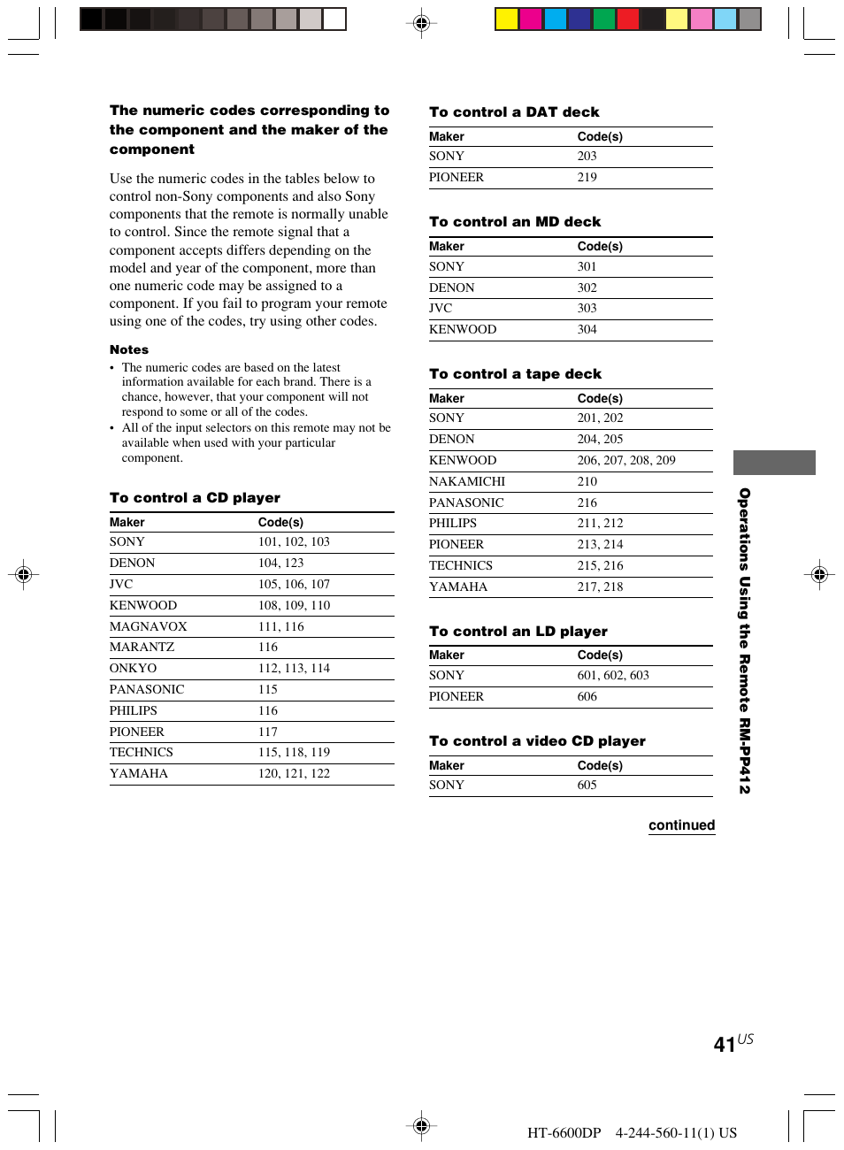 Sony HT-6600DP User Manual | Page 41 / 52