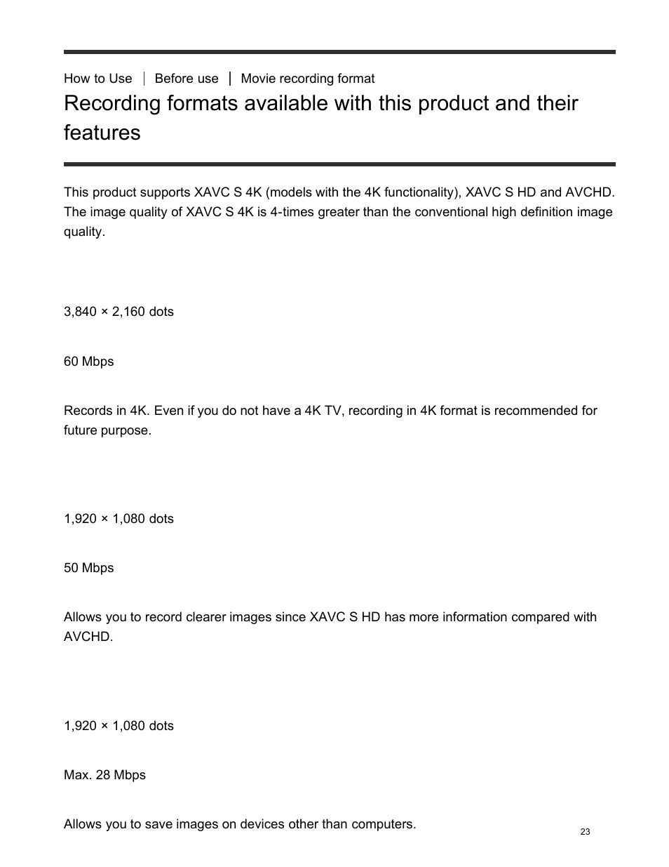 Features | Sony FDR-AX100 User Manual | Page 35 / 204