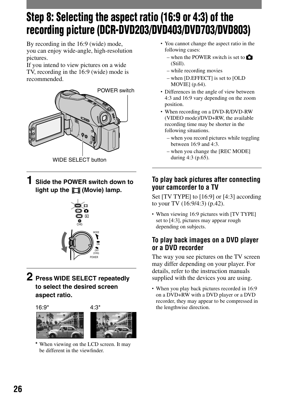 Sony DCR-DVD92 User Manual | Page 26 / 120