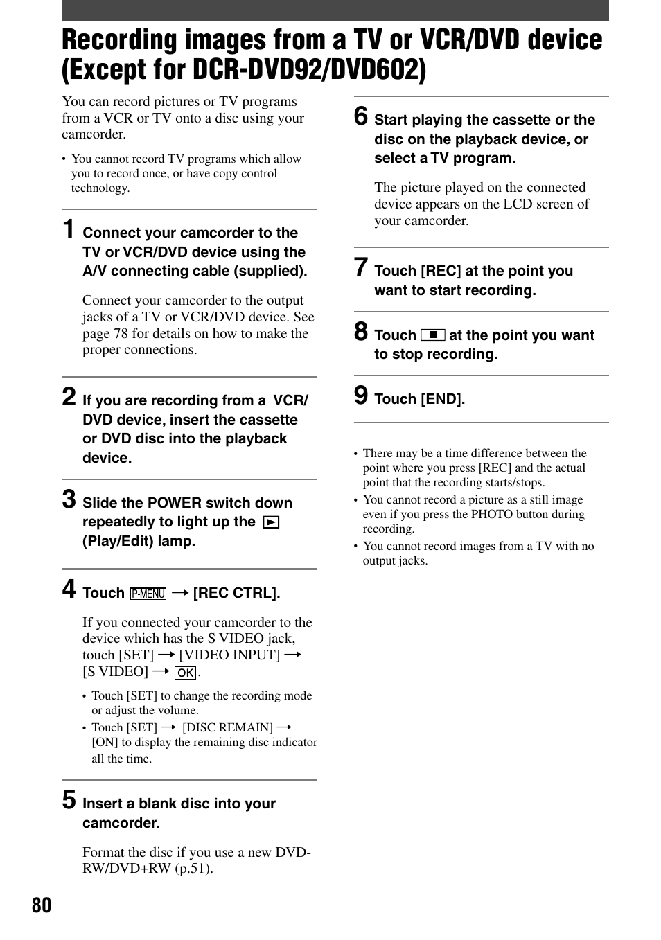 Sony DCR-DVD92 User Manual | Page 80 / 120