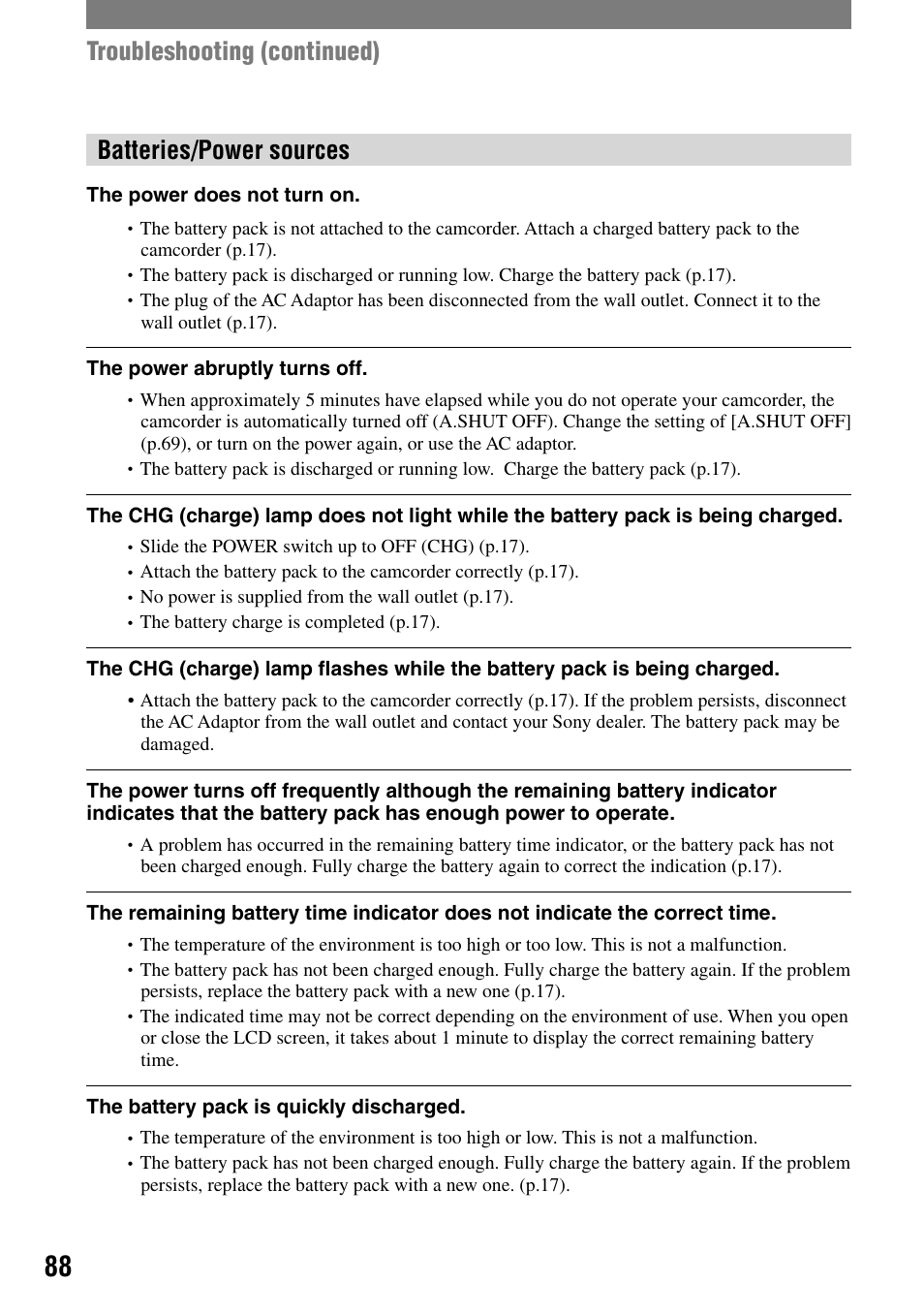 Sony DCR-DVD92 User Manual | Page 88 / 120