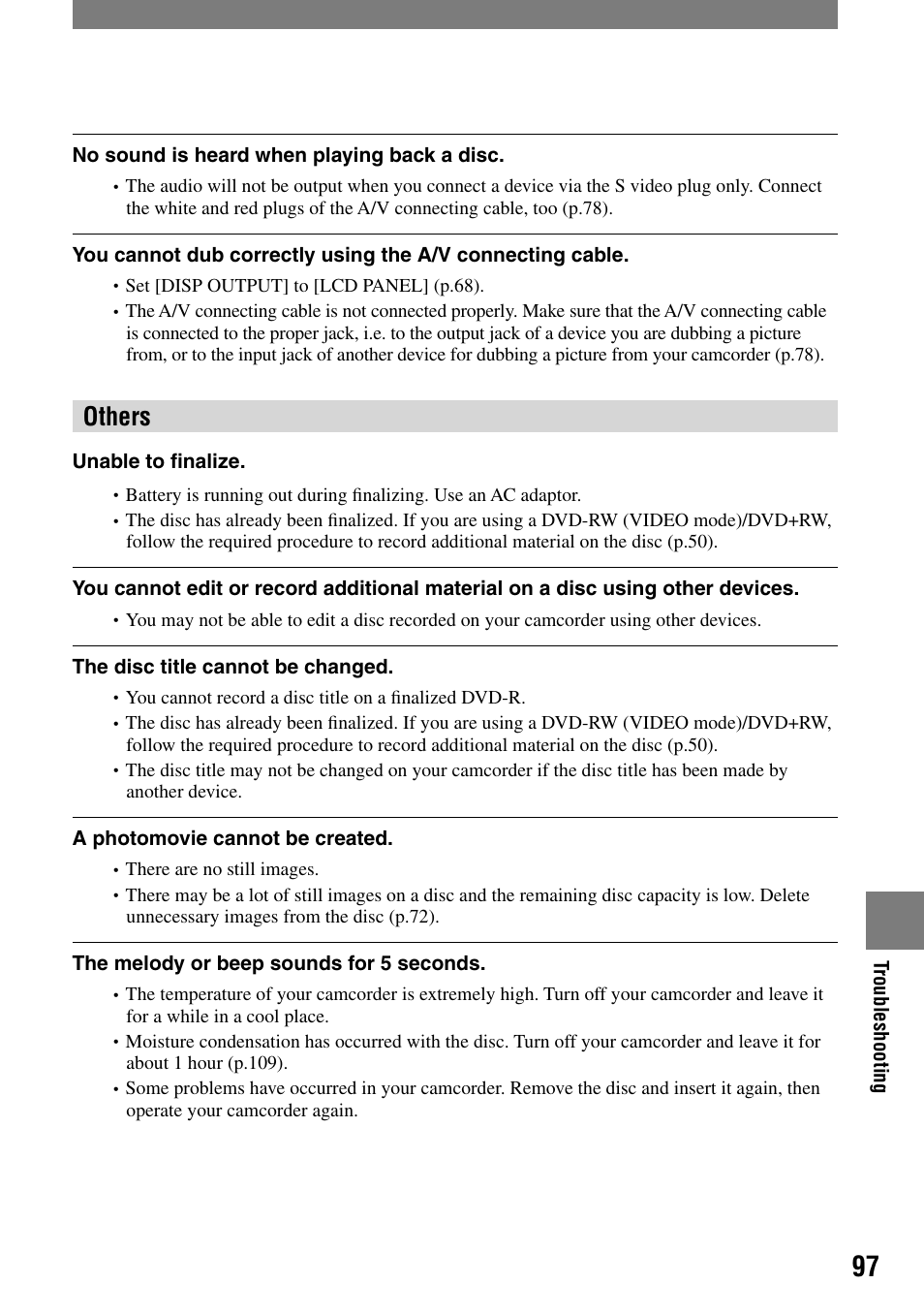 Others | Sony DCR-DVD92 User Manual | Page 97 / 120