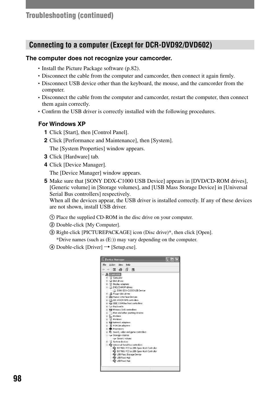 Sony DCR-DVD92 User Manual | Page 98 / 120