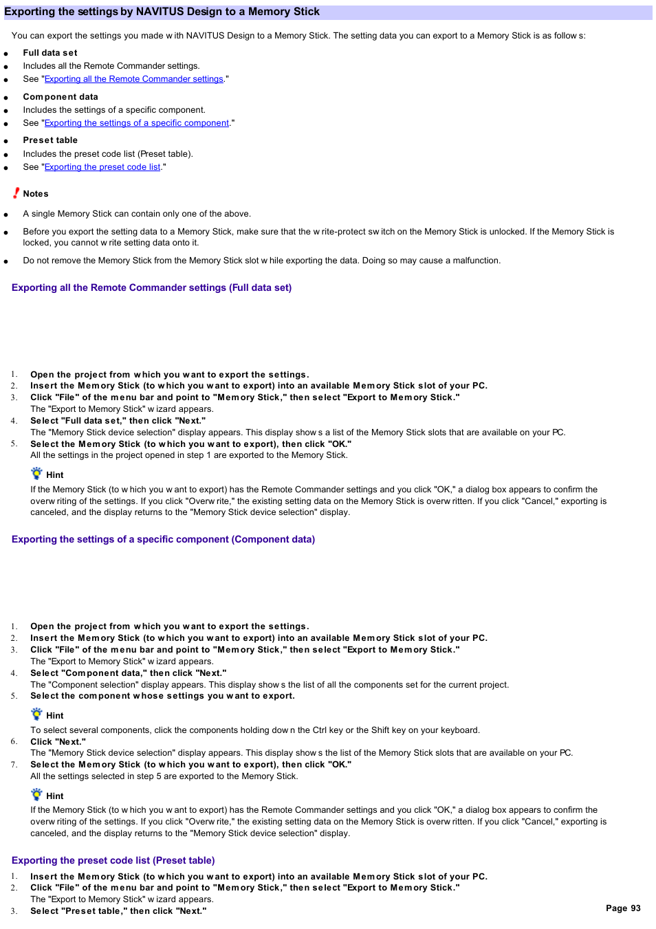 Sony RM-NX7000 User Manual | Page 93 / 117