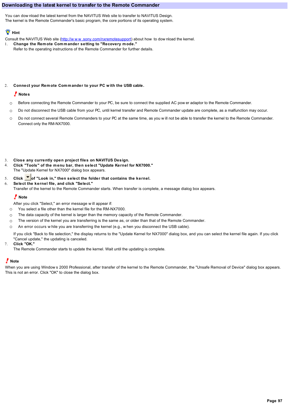 Sony RM-NX7000 User Manual | Page 97 / 117