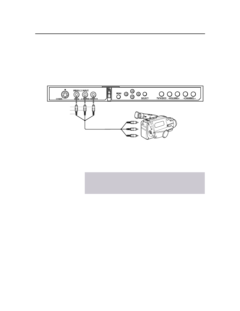 Connecting a camcorder, 26 connecting a camcorder | Sony KV-40XBR700 User Manual | Page 34 / 72