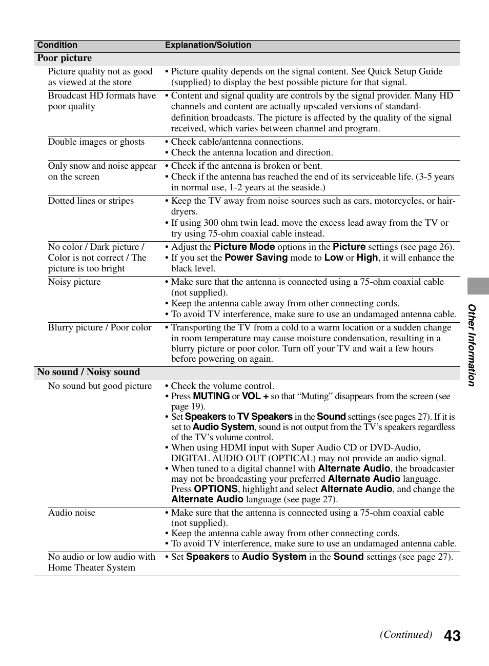 Sony KDL-32BX330 User Manual | Page 43 / 48