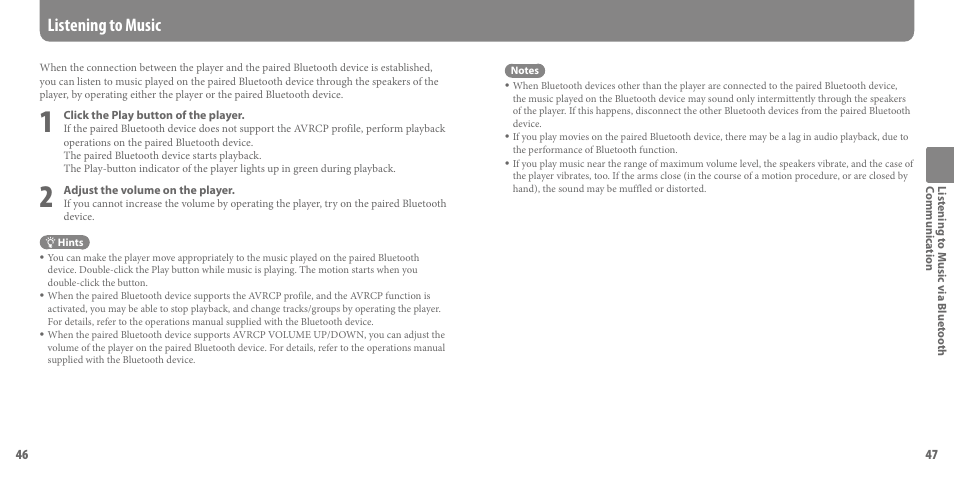 Listening to music | Sony SEP-30BTWHI User Manual | Page 24 / 36