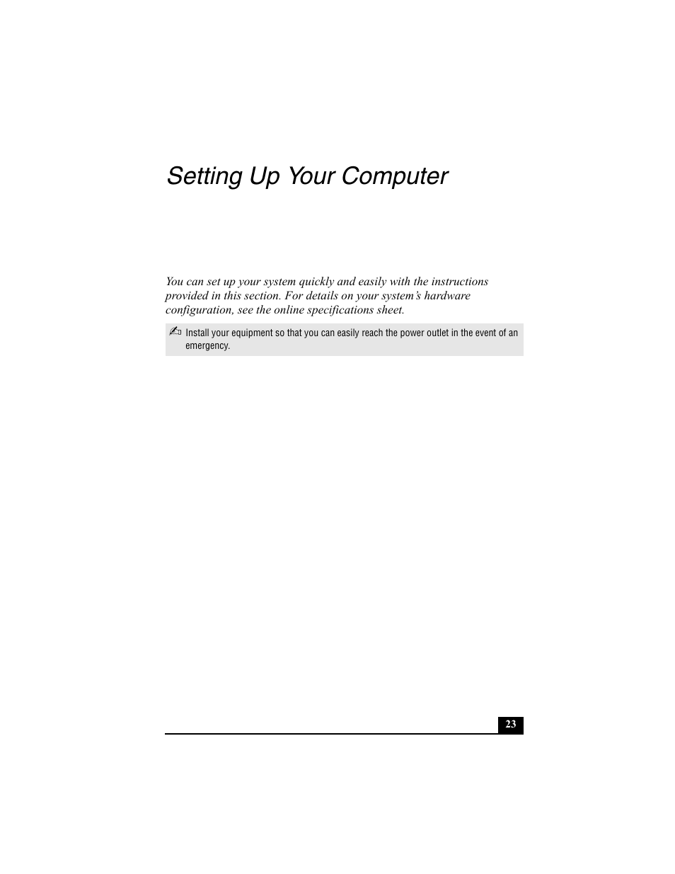 Setting up your computer | Sony PCV-W30 User Manual | Page 23 / 52