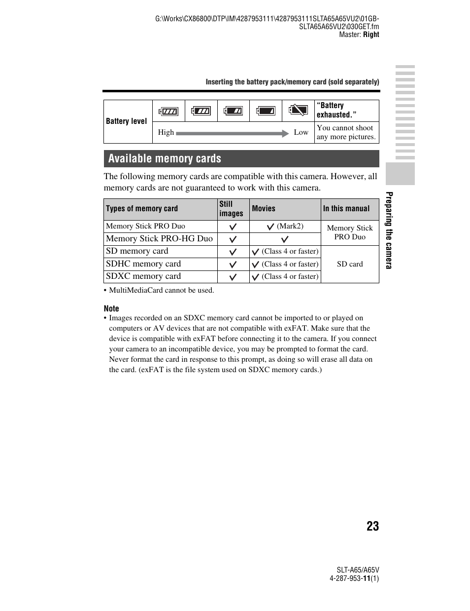 Sony SLT-A65V User Manual | Page 23 / 96