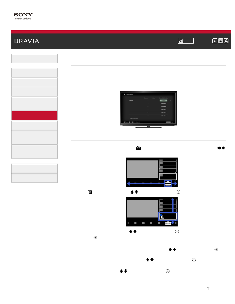 Blocking specific channels | Sony KDL-55HX850 User Manual | Page 103 / 193