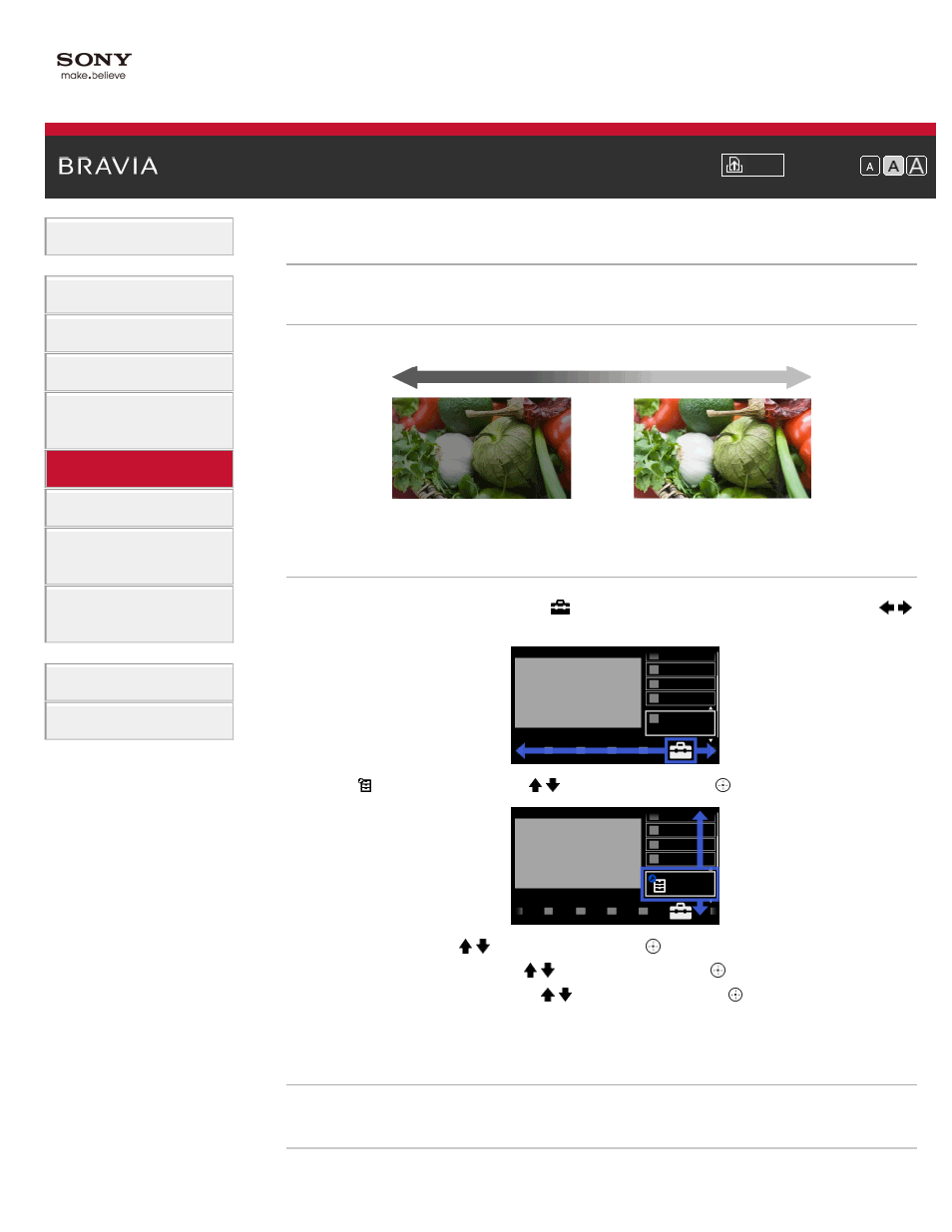 Saving power by picture brightness | Sony KDL-55HX850 User Manual | Page 86 / 193