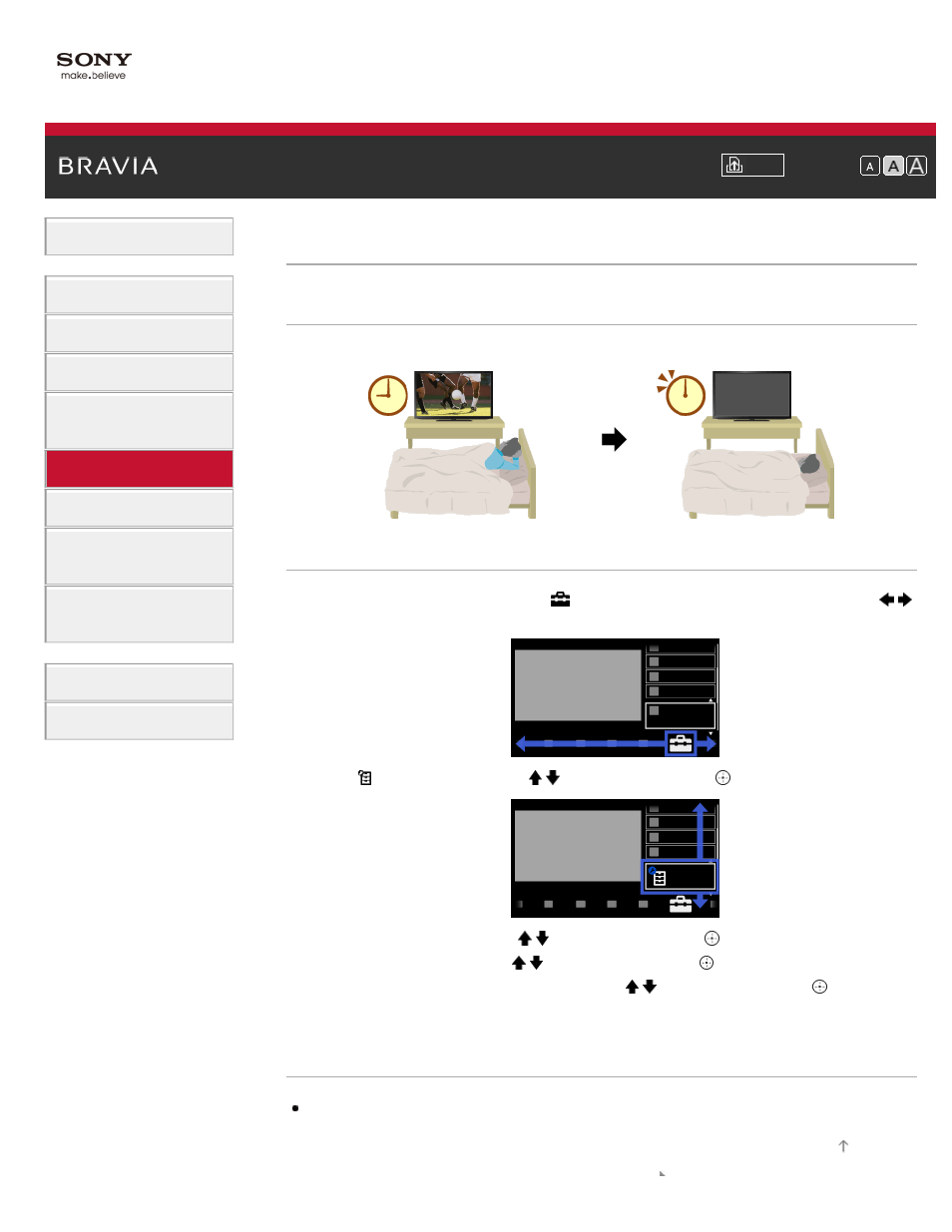 Setting the sleep timer | Sony KDL-55HX850 User Manual | Page 95 / 193
