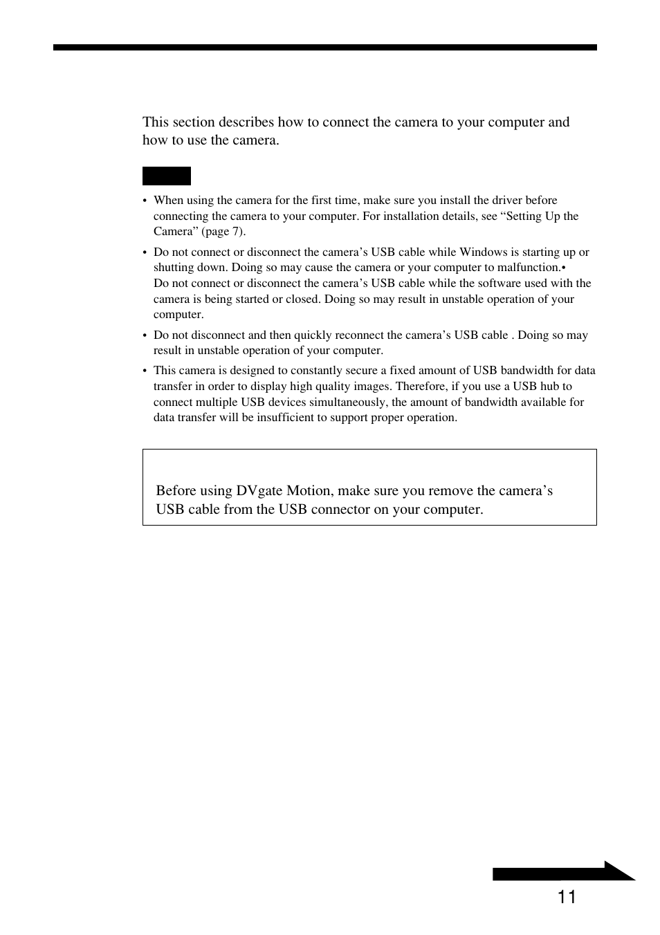 Using the camera, Connecting the camera to, A notebook | Sony PCGA-UVC10 User Manual | Page 11 / 24