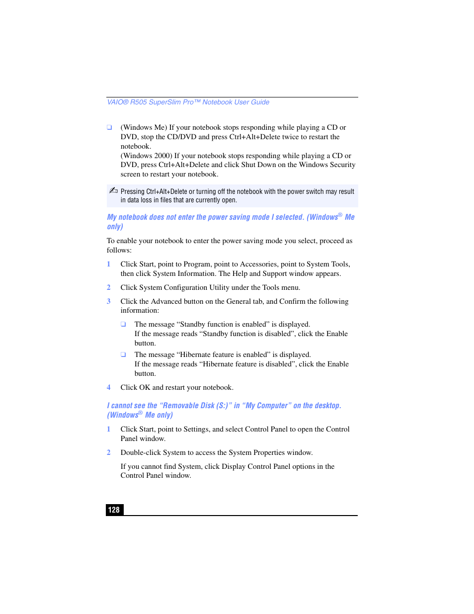Sony PCG-R505TL User Manual | Page 128 / 146