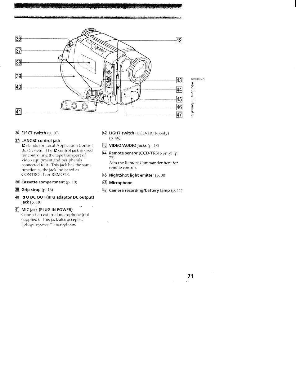 Sony CCD-TR416 User Manual | Page 72 / 77