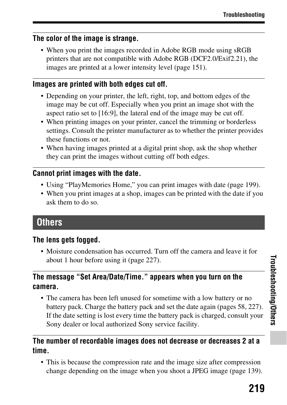 Others | Sony SLT-A99V User Manual | Page 219 / 245