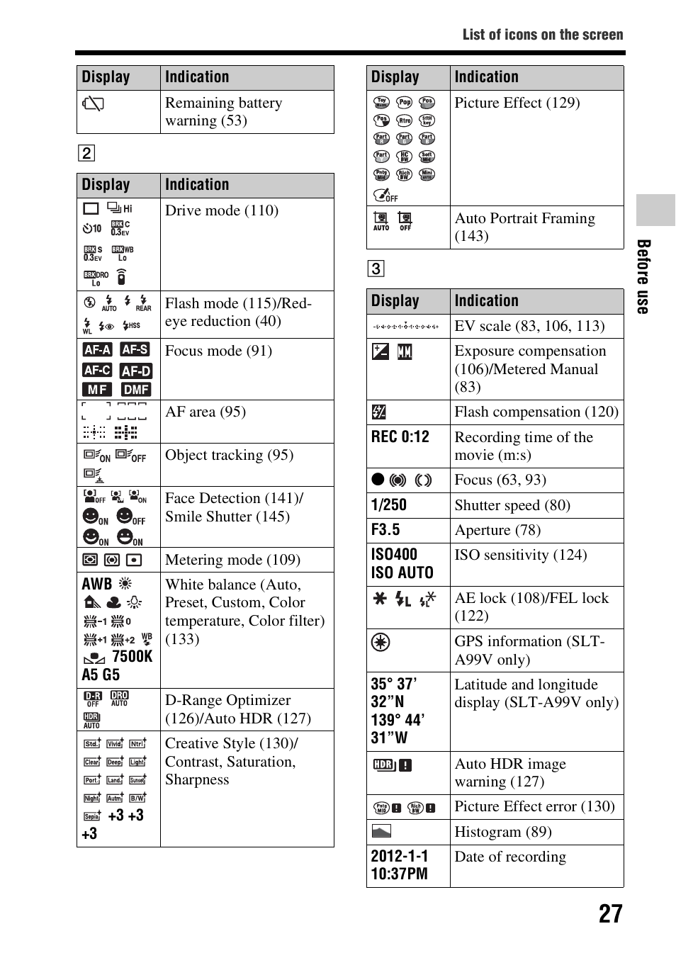 Sony SLT-A99V User Manual | Page 27 / 245