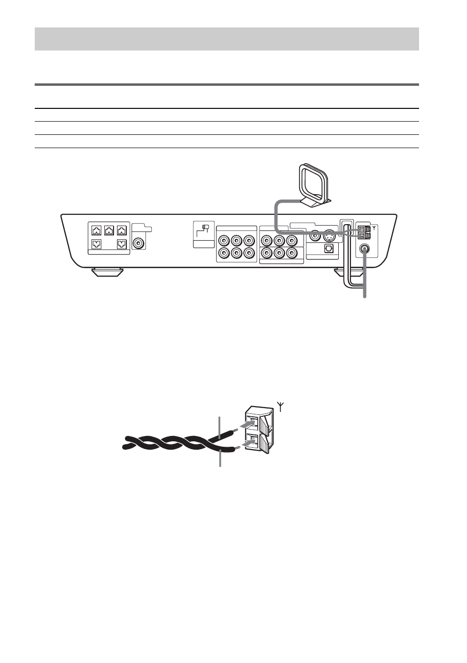 Step 2: antenna hookups, Terminals for connecting the antennas, Connect the to the | Am loop antenna fm wire antenna | Sony SS-CT8 User Manual | Page 18 / 92