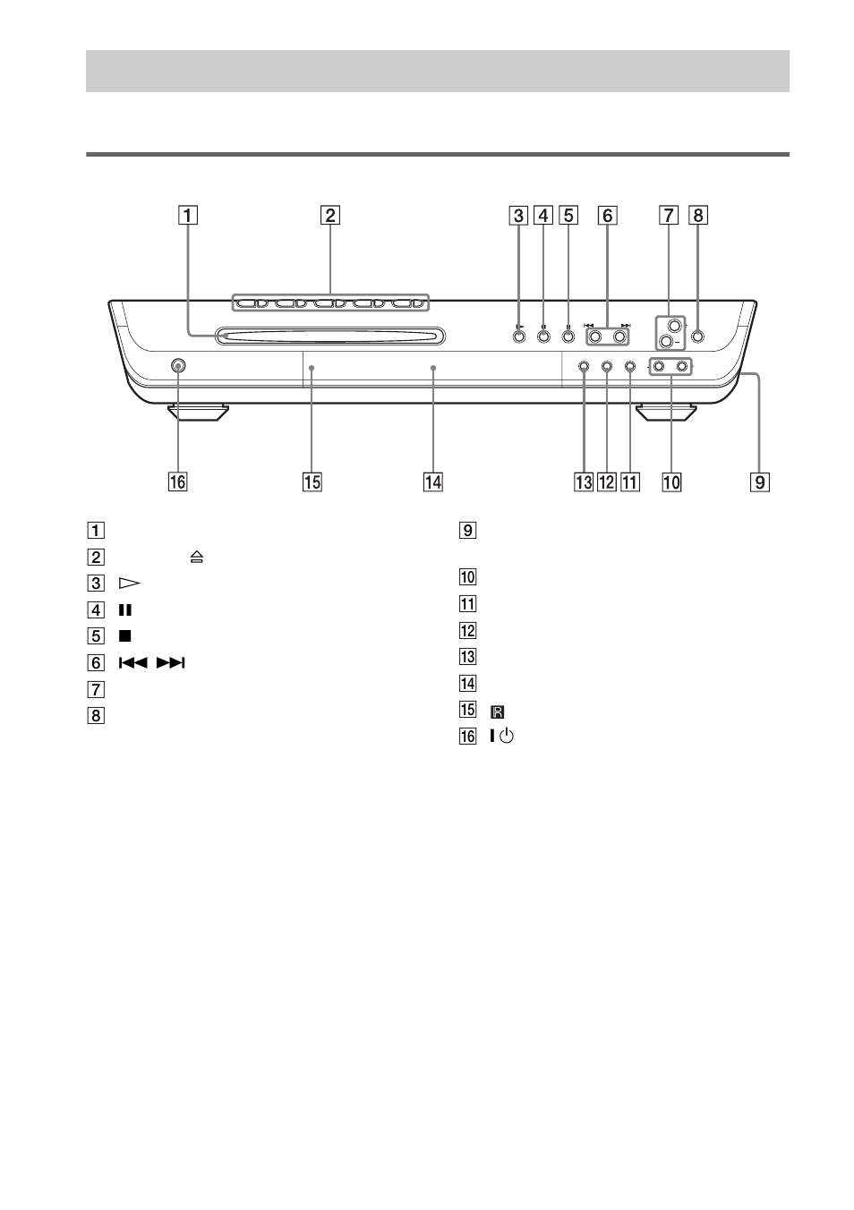 Index to parts and controls, Front panel | Sony SS-CT8 User Manual | Page 82 / 92