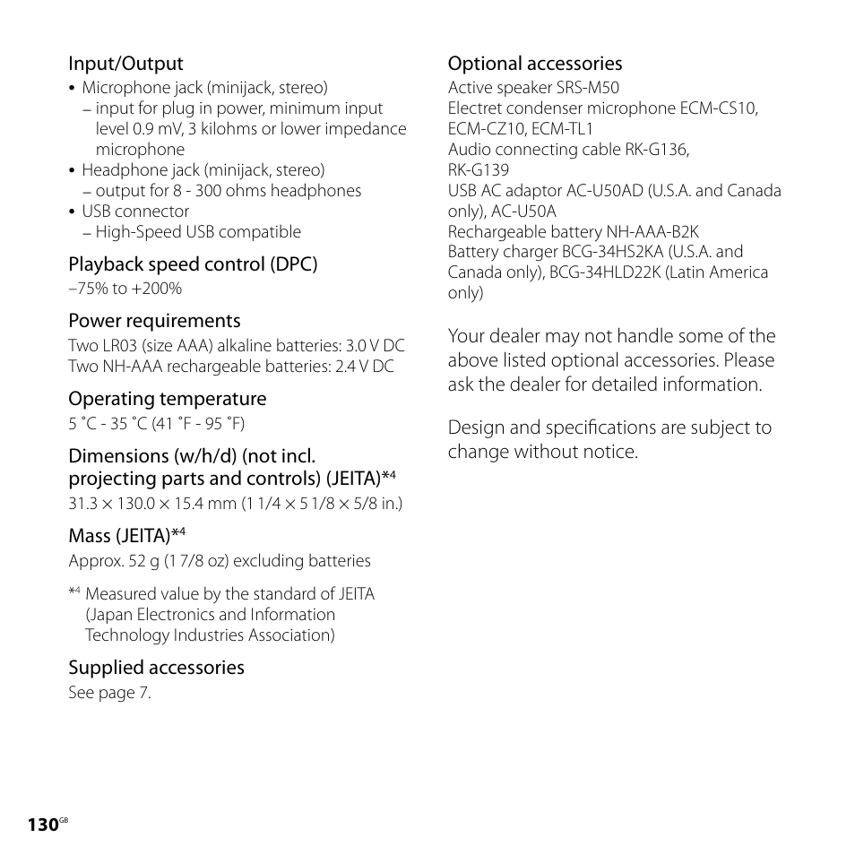 Sony ICD-SX750 User Manual | Page 130 / 136