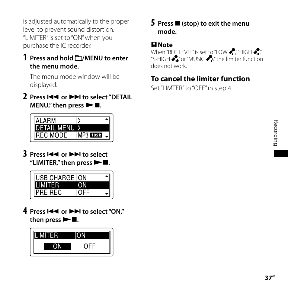 Sony ICD-SX750 User Manual | Page 37 / 136