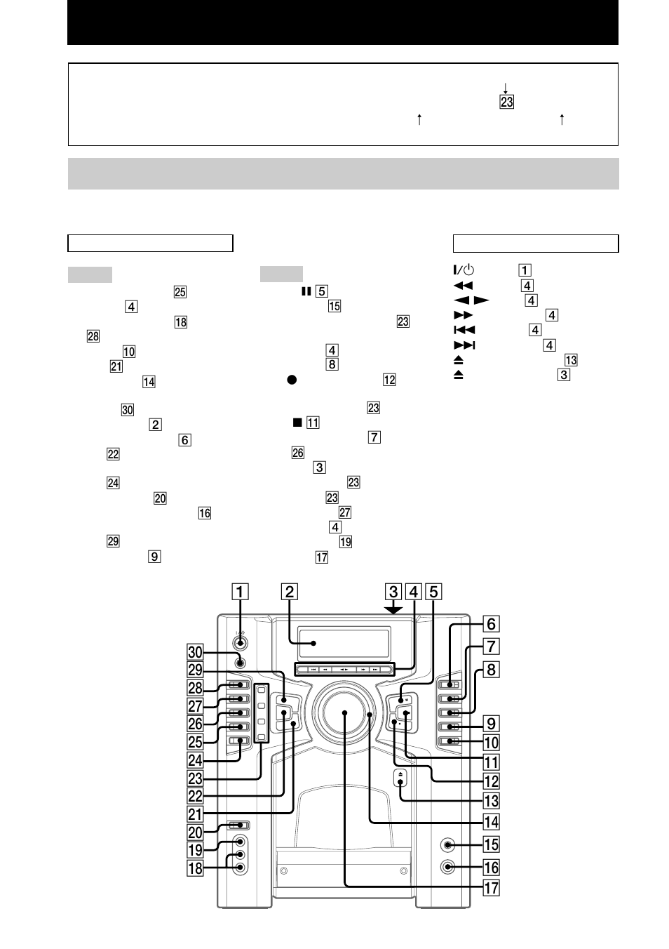 Main unit | Sony MHC-GS200 User Manual | Page 4 / 44