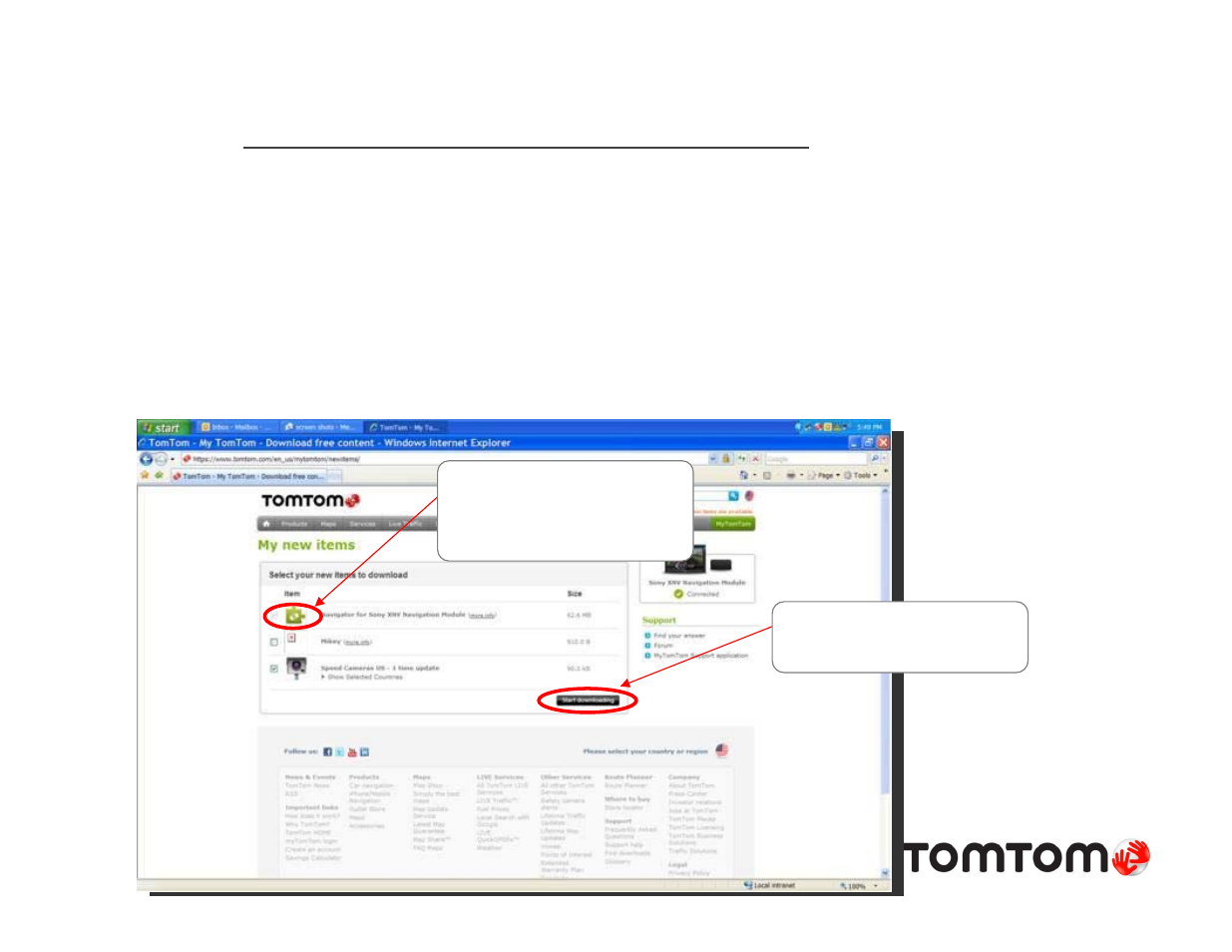 Step 3: select updates to be installed | Sony XNV-770BT User Manual | Page 6 / 11