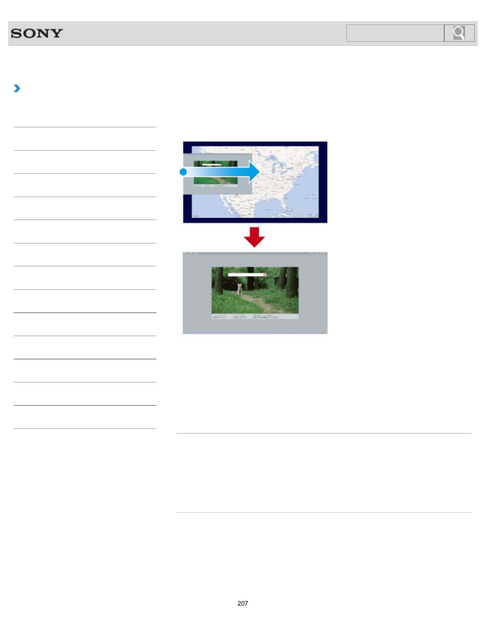 Switching apps, How to use, Search | Sony SVL241290X User Manual | Page 207 / 535