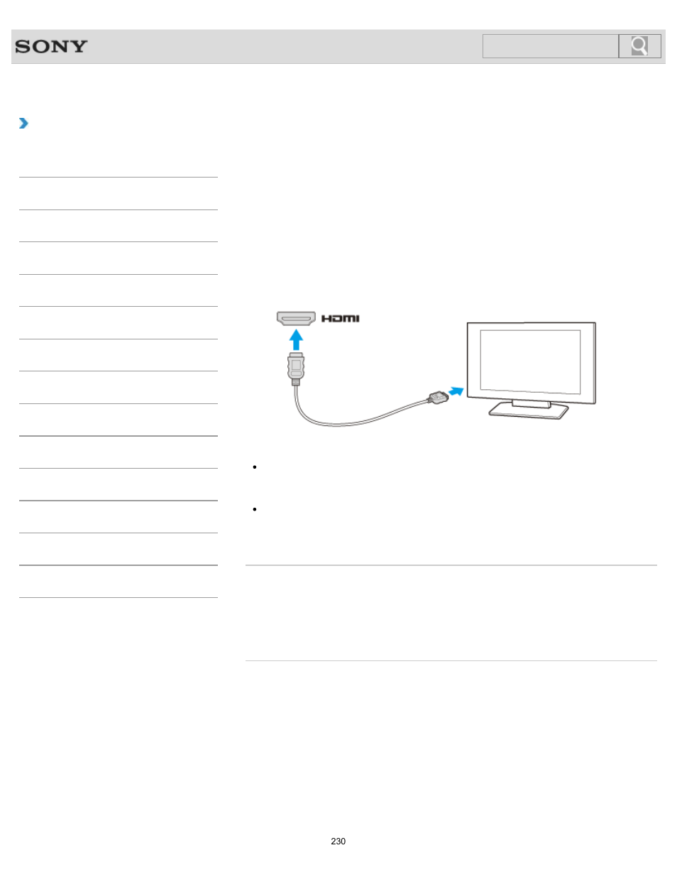 Connecting a tv with an hdmi input port, Details, How to use | Search | Sony SVL241290X User Manual | Page 230 / 535