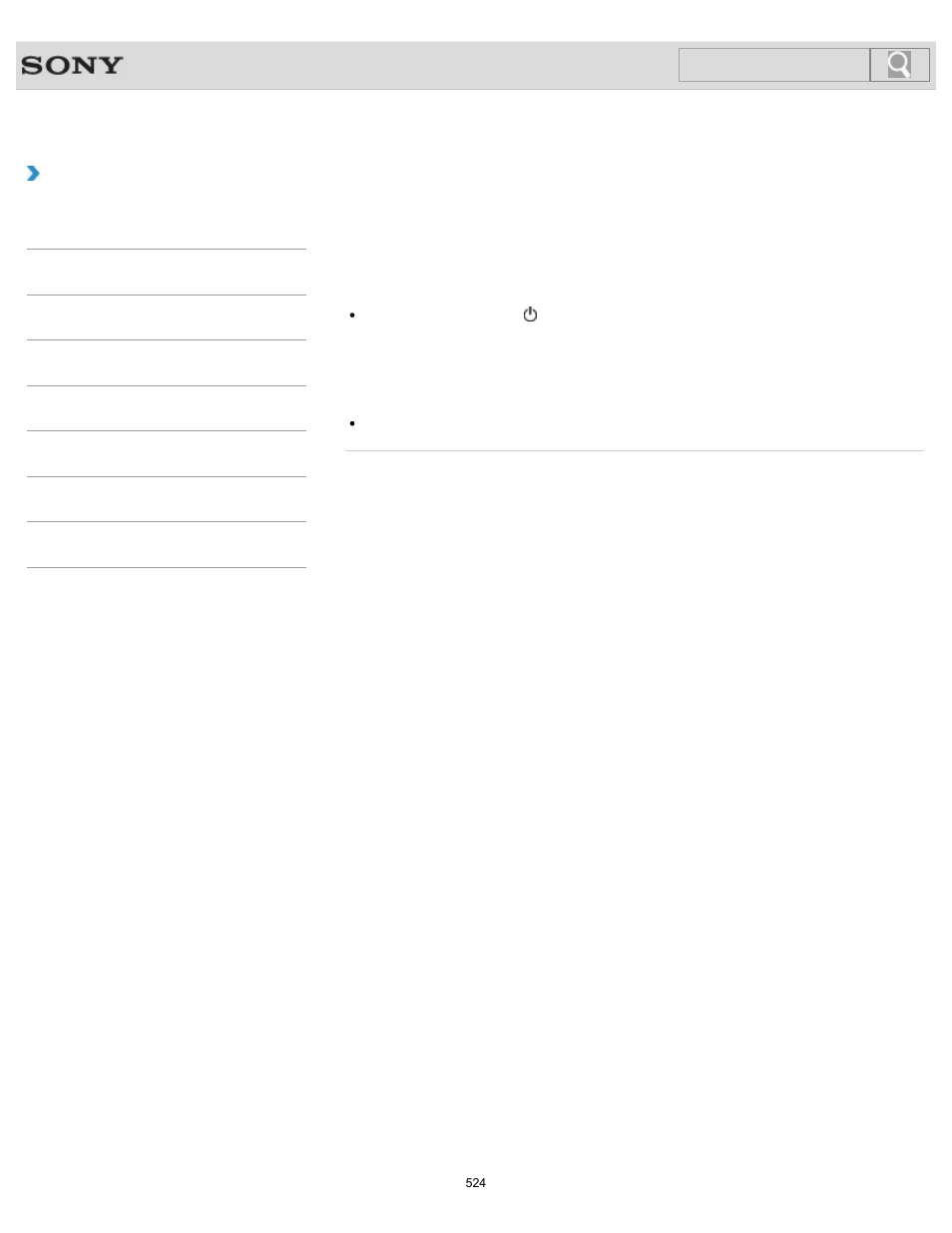 Troubleshooting, Search | Sony SVL241290X User Manual | Page 524 / 535