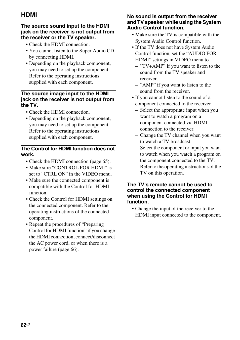 Hdmi | Sony HT-7200DH User Manual | Page 82 / 88