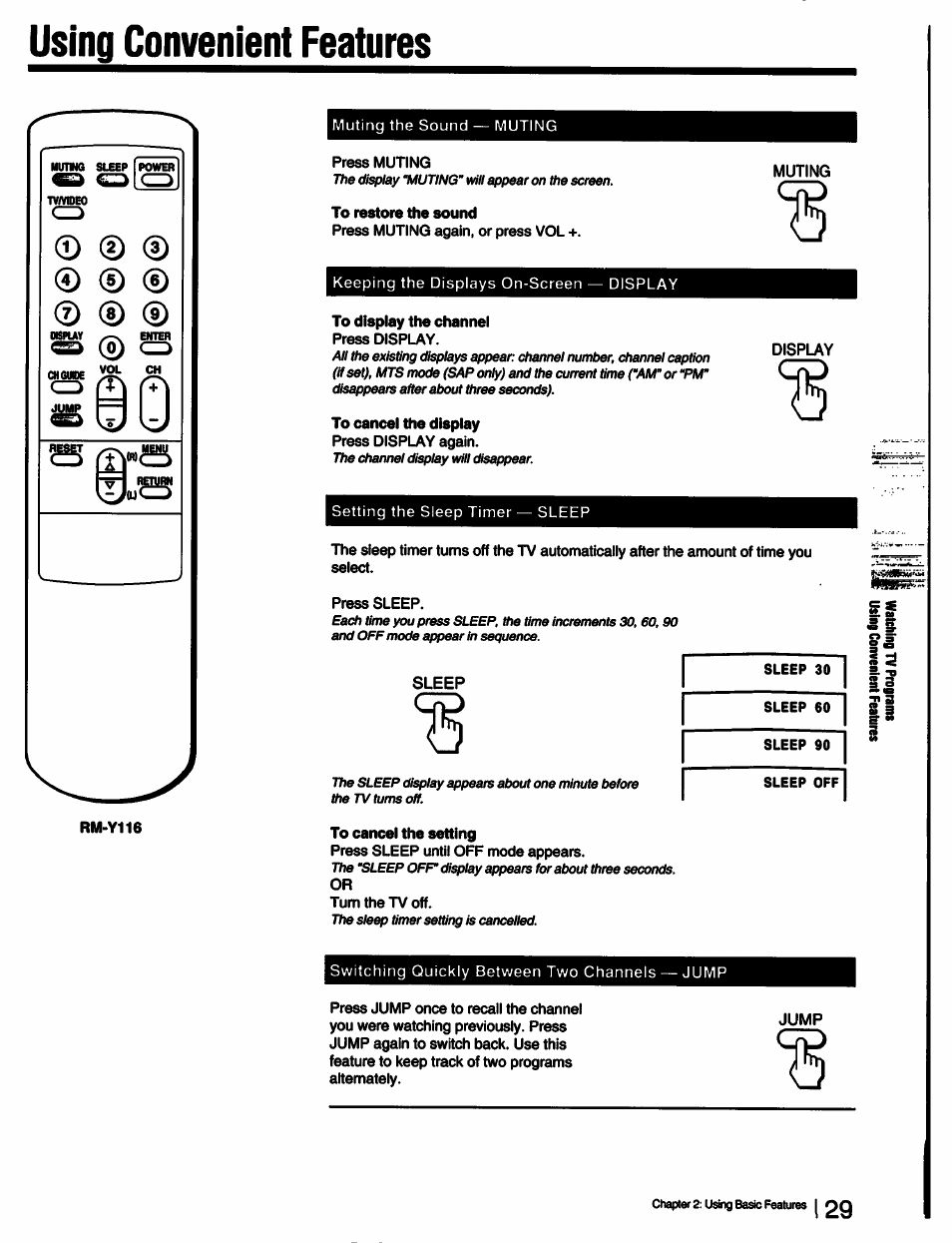 Using convenient features | Sony KV-13TR28 User Manual | Page 29 / 48