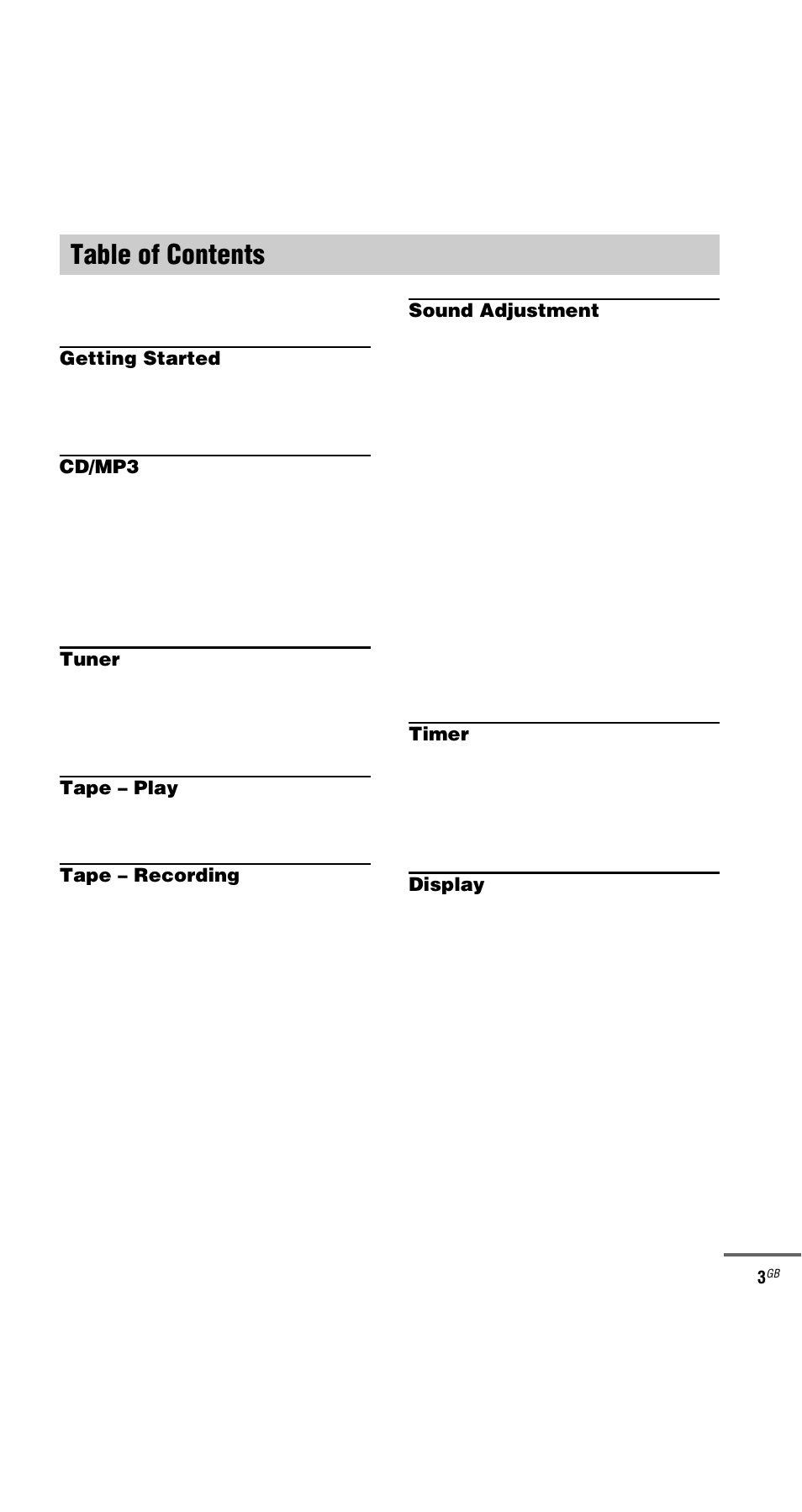 Sony MHC-GX9000 User Manual | Page 3 / 48